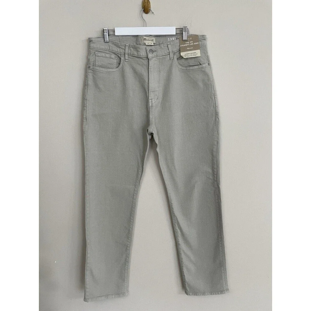 Madewell Men’s 1991 Straight Leg Jeans Washed Olive NWT Size 35/32
